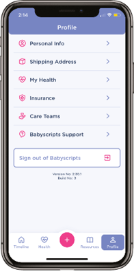 Babyscripts Prenatal App Patient Profile