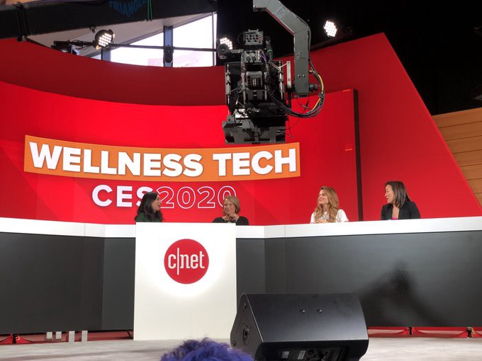 Katie Couric and Maria Menounos representing healthcare startup Rally Health on stage at CES.