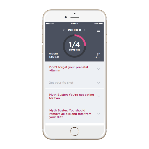 Babyscripts app with tips for healthy pregnancy