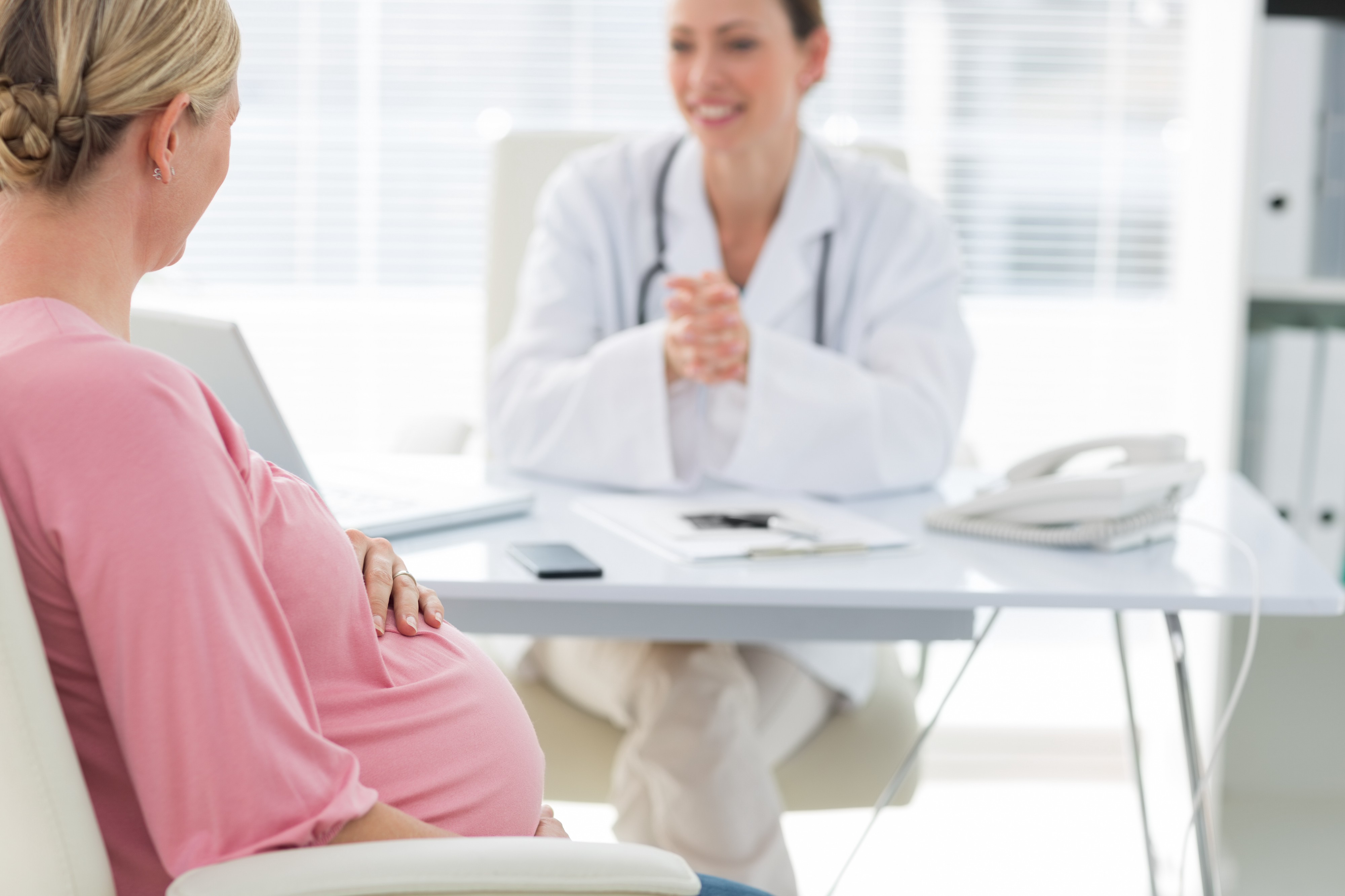 Pregnant woman at obgyn visit