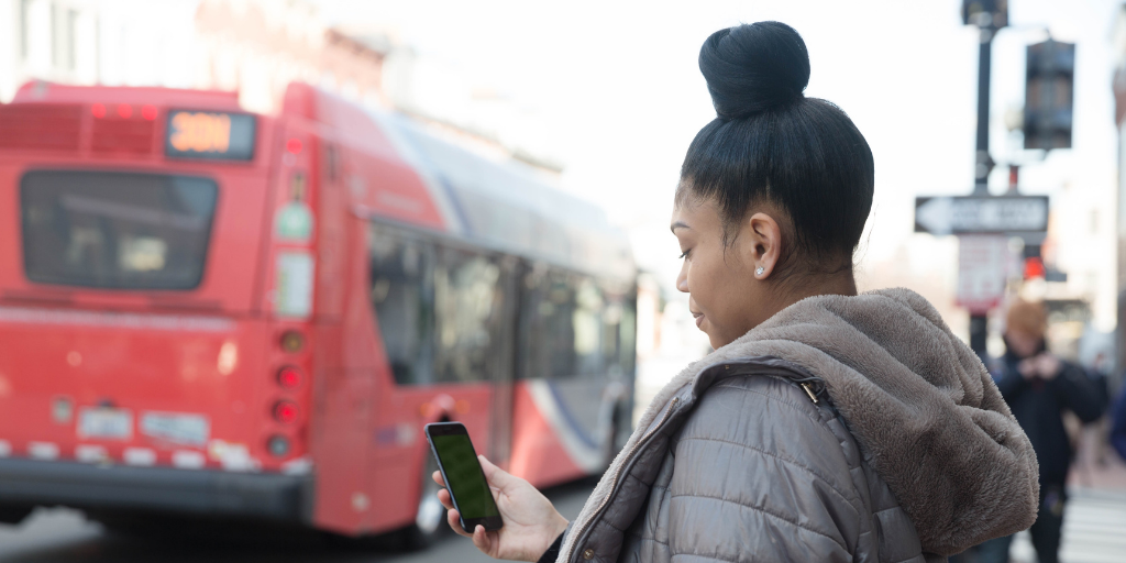 Pregnant woman using cell phone