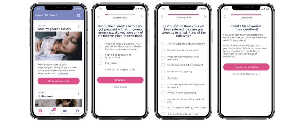 Babyscripts virtual maternity care app on phone Babyscripts virtual maternity care app on phone