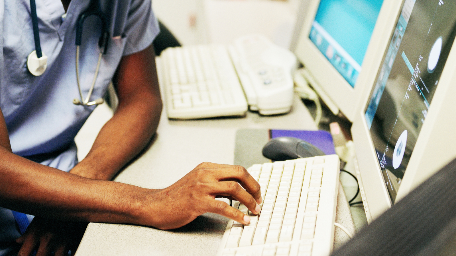 Nurse using Computer