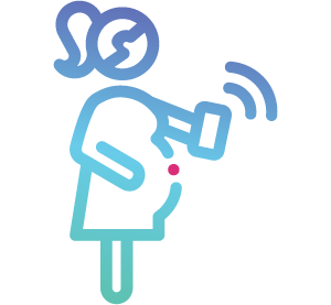 Babyscripts_Icons_2022_Gratient_300pxPregnant Women with Mobile Phone